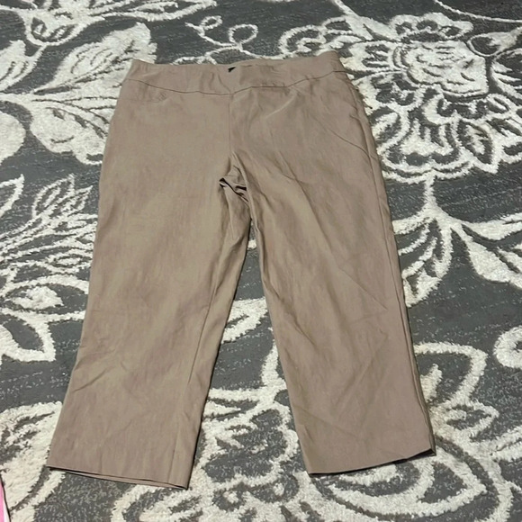 N touch khaki capris. Excellent condition. Stretchy. Elastic waist. - Picture 1 of 4